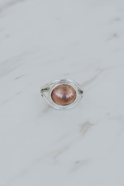 Evil Eye Ring - Pink Tourmaline
