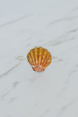 Wings Hawaii Sunrise Shell Cuff. Authentic Hawaiian beach shell on sterling silver bracelet. Fine jewelry handmade with aloha on Maui. One of a kind gifts made in Hawaii.  thumbnail
