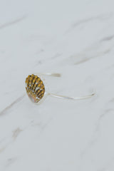 Wings Hawaii Moonrise Shell Cuff. Authentic, rare Hawaiian beach shell on sterling silver bracelet. Fine jewelry handmade with aloha on Maui. One of a kind gifts made in Hawaii.  thumbnail