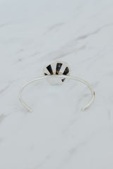 Wings Hawaii Moonrise Shell Cuff. Authentic, rare Hawaiian beach shell on sterling silver bracelet. Fine jewelry handmade with aloha on Maui. One of a kind gifts made in Hawaii.  thumbnail