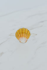 Wings Hawaii Sunrise Shell Cuff. Authentic Hawaiian beach shell on sterling silver bracelet. Fine jewelry handmade with aloha on Maui. One of a kind gifts made in Hawaii.  thumbnail
