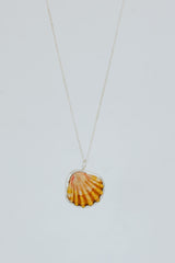 Wings Hawaii bezel-set Sunrise Shell necklace. Authentic, rare Hawaiian beach shell on sterling silver chain necklace. Fine jewelry handmade with aloha on Maui. One of a kind gifts made in Hawaii. thumbnail