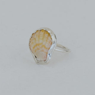 Bezel Set Sunrise Shell Ring