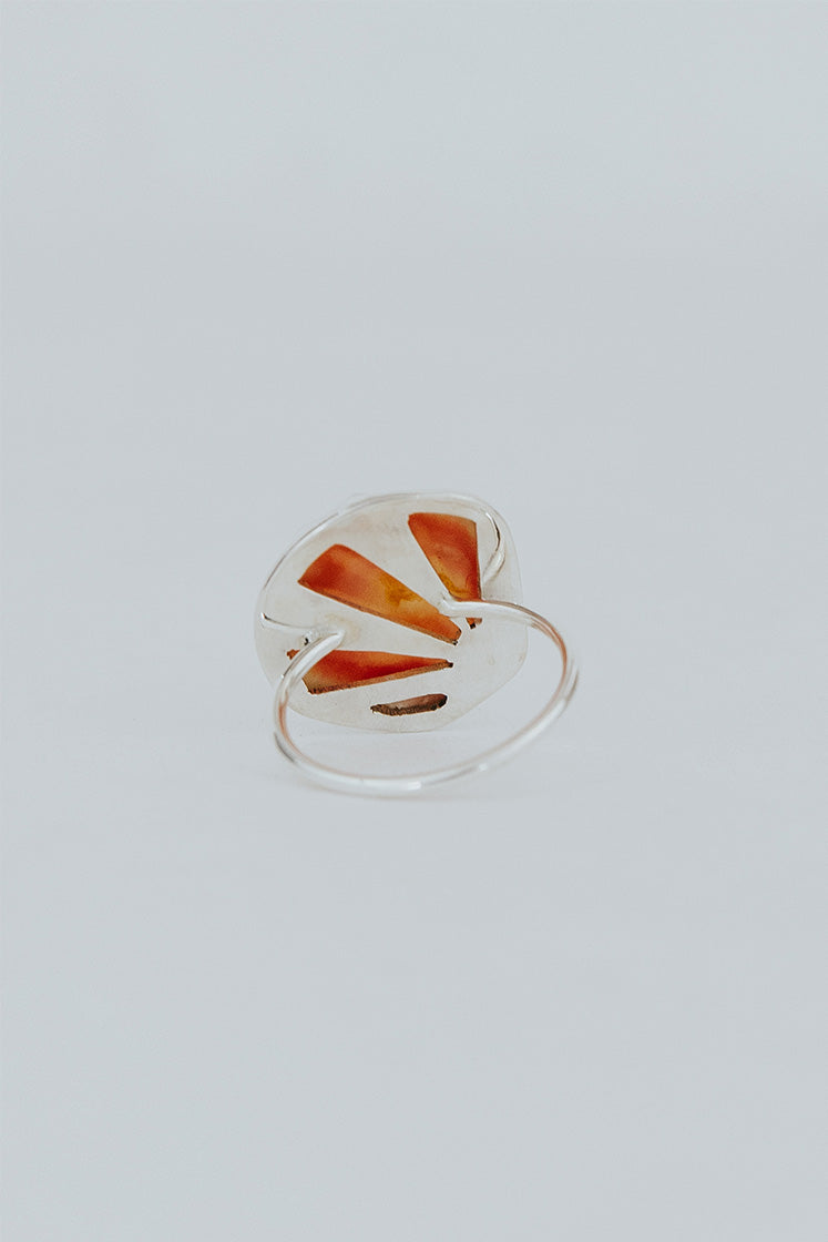 Bezel Set Sunrise Shell Ring