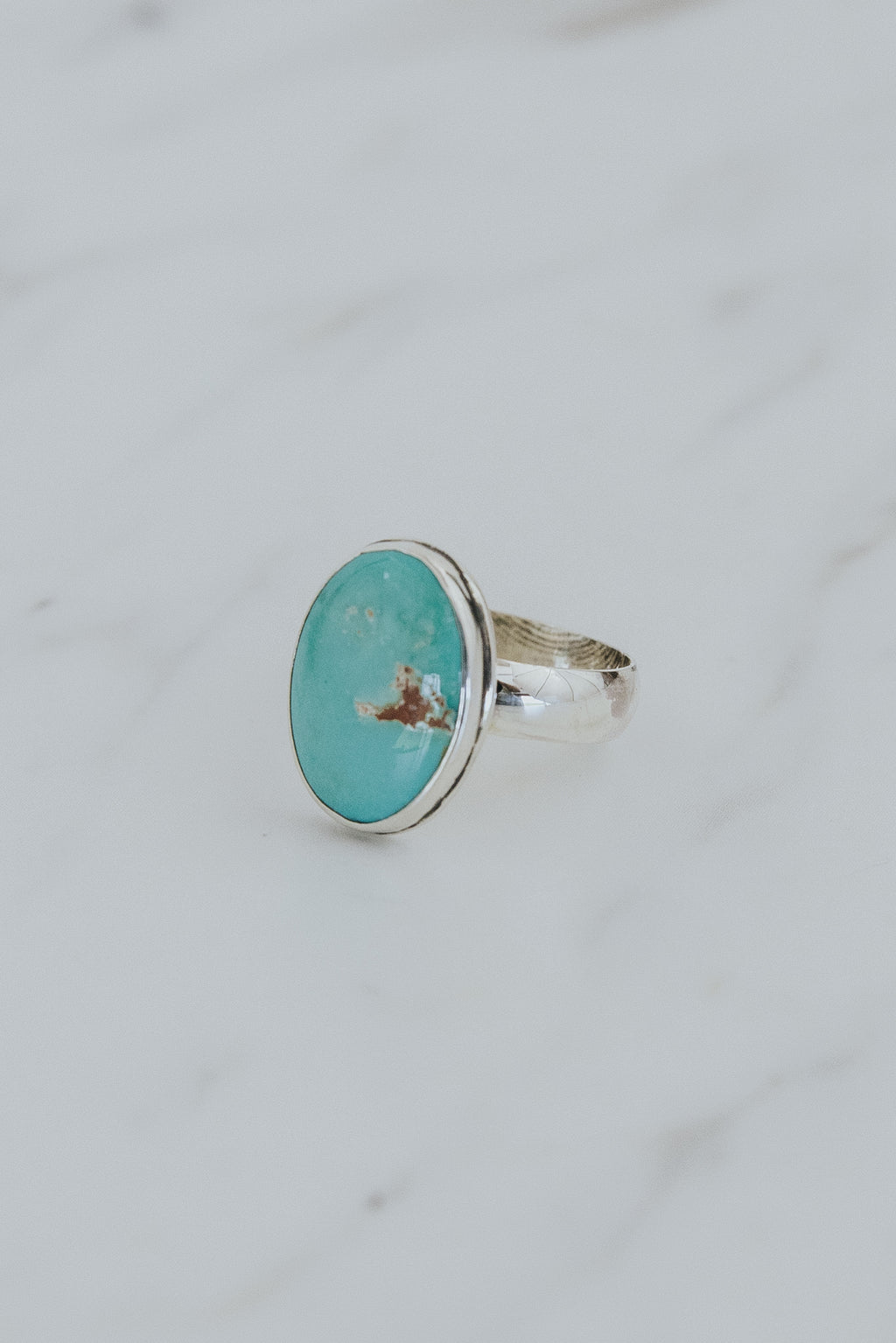 Wings Hawaii Arizona Turquoise Ring in sterling silver. Ring size 8. Bezel set. Fine jewelry handcrafted in Maui. 