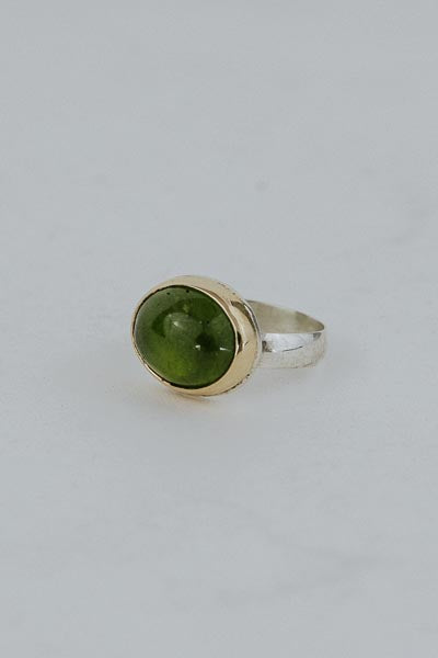 Crown Vesuvianite Garnet Ring - 14k