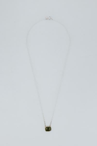 Vesuvianite Chain Necklace - 14k + SS