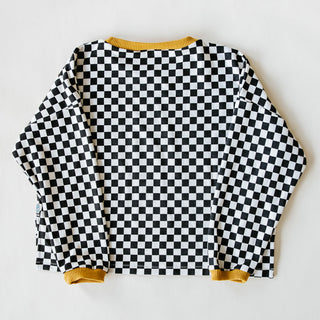 Boxy Long Sleeve - Black and White Check