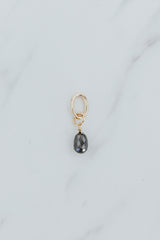 Wings Hawaii Black Diamond necklace charm 14k yellow gold-fill. Fine jewelry handcrafted in Maui. Charm Bar collection, modern charm necklaces made in Hawaii
