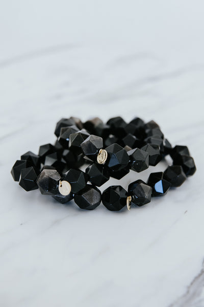 Stretchy Bracelet - Obsidian