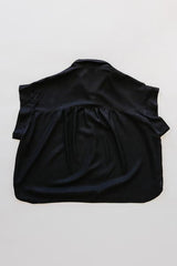 Classic Black Boxy Button-up - back  thumbnail