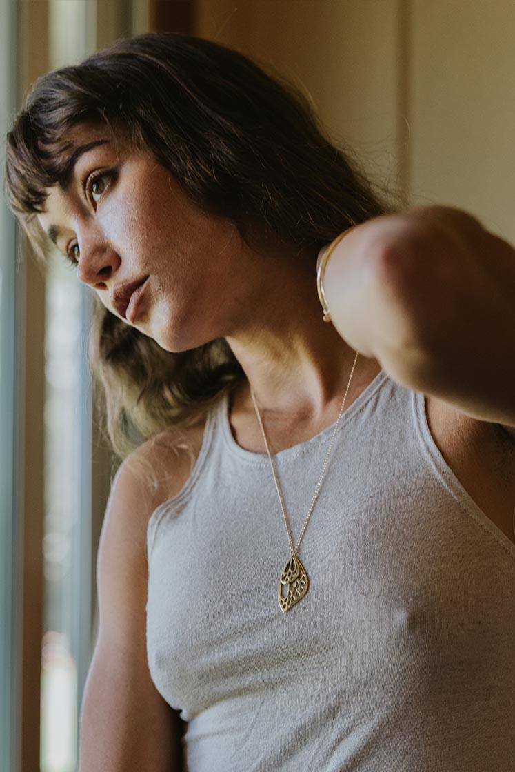 14K Gold or Sterling Silver Butterfly Wing Pendant Necklace