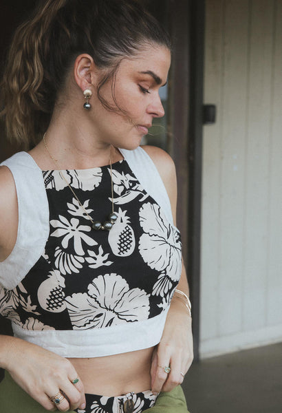 Pinafore Crop Top - Hana Nightfall