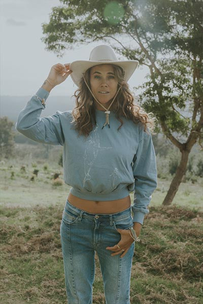 Cropped Longsleeve Tee - Sky Blue