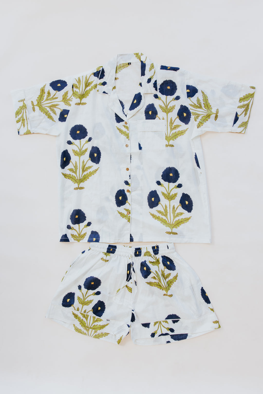 Block Print Pajama Sets - Short Sleeve