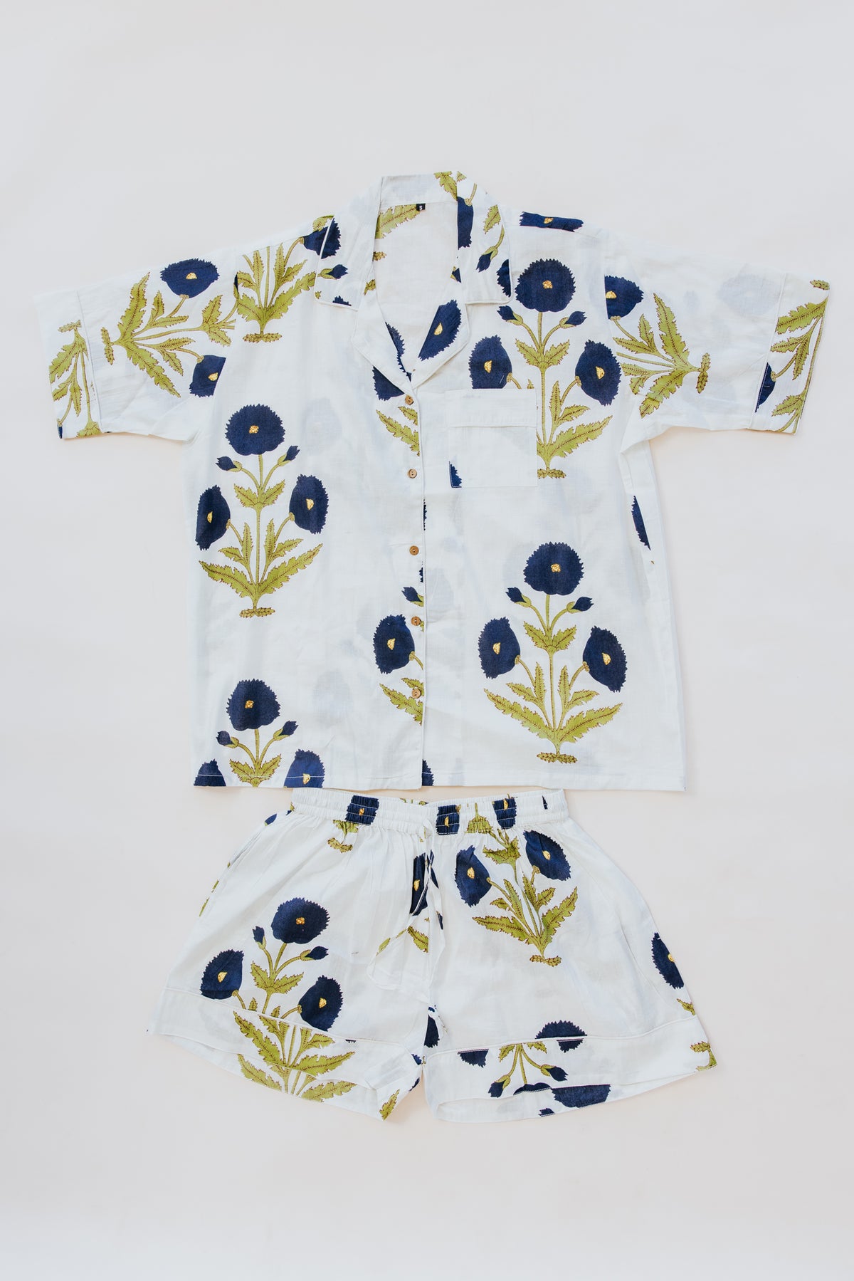 Block Print Pajama Sets - Short Sleeve