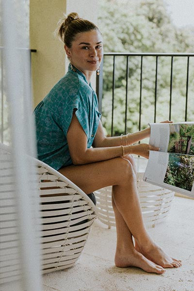 Quilted Ulu Boxy Button-up - Surf