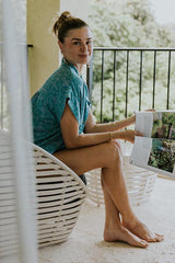 Quilted Ulu Boxy Button-up - Surf thumbnail