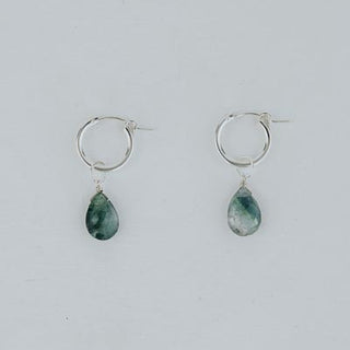 Charm Hoops - Blue Tourmaline