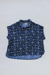 Aloha Boxy Button-up - Navy Quilted Ulu thumbnail