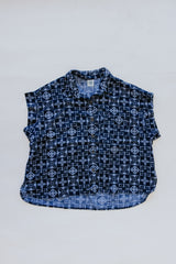 Aloha Boxy Button-up - Navy Quilted Ulu thumbnail
