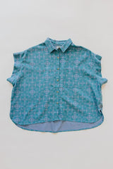 Quilted Ulu Boxy Button-up - Surf thumbnail