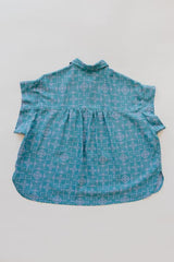 Quilted Ulu Boxy Button-up - Surf thumbnail