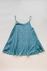 Wings Hawaii trapeze mini dress in ulu and plumeria print in blue surf thumbnail