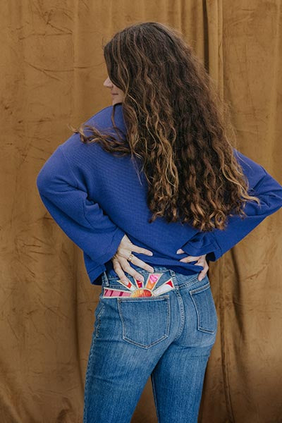 Waffle Mock Neck - Deep Surf | Rayon Blend