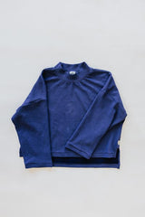 wings hawaii boxy long sleeve top in blue waffle knit  thumbnail