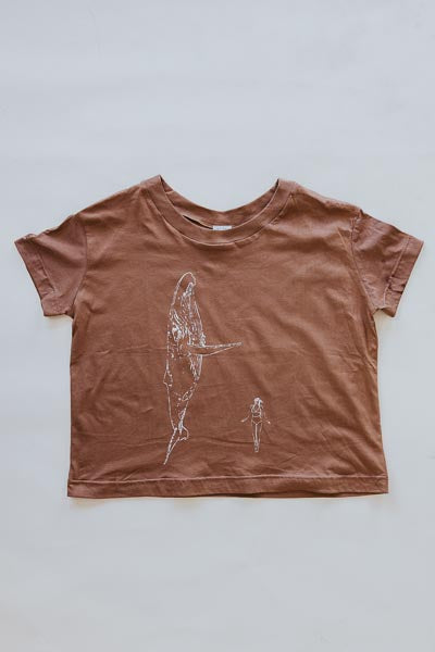Organic Cotton Crop Tee - Whale Dance | Rust