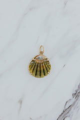 Wings Hawaii Moonrise Shell necklace charm prong-set in 14k gold-fill. Fine jewelry gifts handcrafted with aloha in Maui. Real Moonrise shells found only in Hawaii. Unique island souvenirs.  thumbnail