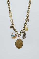 Wings Hawaii charm necklace with steamboat charm and locket thumbnail
