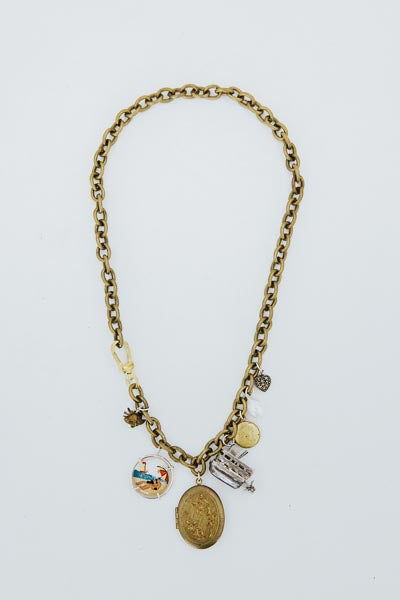 Wings Hawaii charm necklace with steamboat charm and locket
