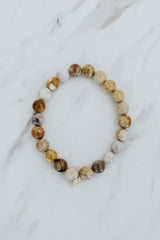 Wings Hawaii fossil coral stretchy bracelet. Boho-chic jewelry hand made in Maui.  thumbnail