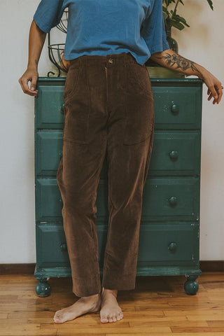 Retro Pocket Pants - Brown Corduroy