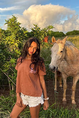 Organic Cotton Crop Tee - Vintage Map thumbnail