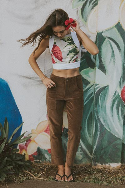 Retro Pocket Pants - Brown Corduroy