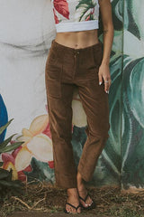 Retro Pocket Pants - Brown Corduroy thumbnail