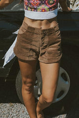 Retro Pocket Shorts - Brown Corduroy thumbnail