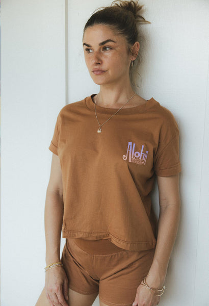 Organic Cotton Crop Tee - Vintage Map
