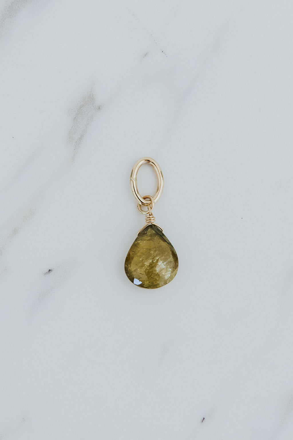 Wings Hawaii brown Tourmaline necklace charm in 14k gold-filled. Fine jewelry handcrafted in Maui. 