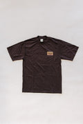 Wings Hawaii men's t-shirt in brown. 1981 design on front, vintage map of Hawaiian Islands on back. Original artwork designed in Maui. 