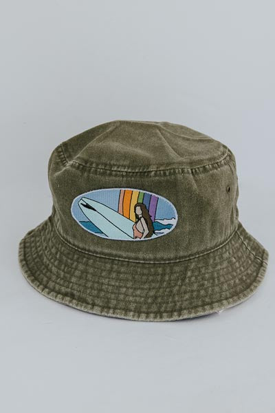 Bucket Hat - Classic Rainbow Surfer