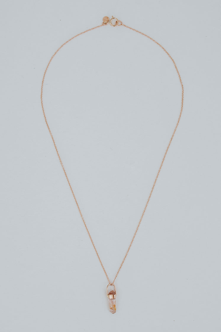 Bullet Charm Necklace -  Imperial Topaz 14k