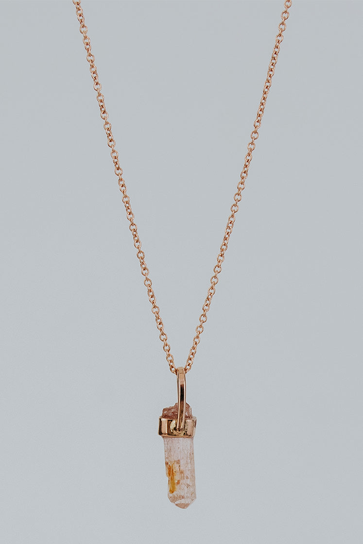 Bullet Charm Necklace -  Imperial Topaz 14k
