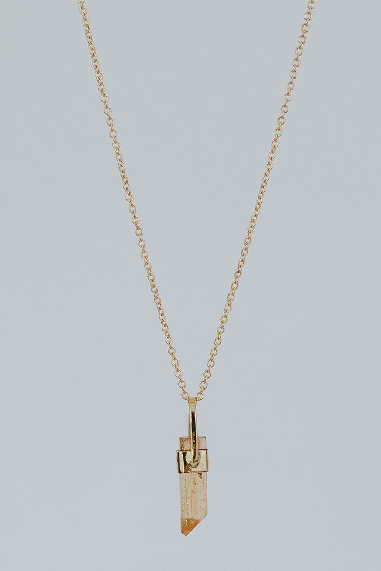 Bullet Charm Necklace -  Imperial Topaz 14k