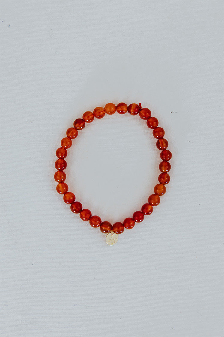 Stretchy Beaded Bracelet - Carnelian