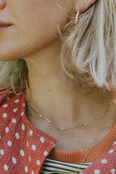 Dapped Chain Chokers - 14k YG