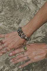 Stretchy Beaded Bracelet Large - Chlorite Quartz thumbnail